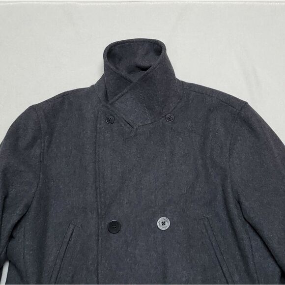 GAP Wool Blend Gray Notched Collar Filled Quilted Double Breasted Peacoat - Picture 11 of 16